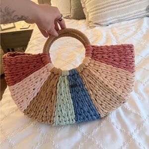 Roxy Multicolor Woven Beach Tote